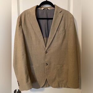 Massimo Dutti Men’s Size 42 Tan Linen Blend Blazer